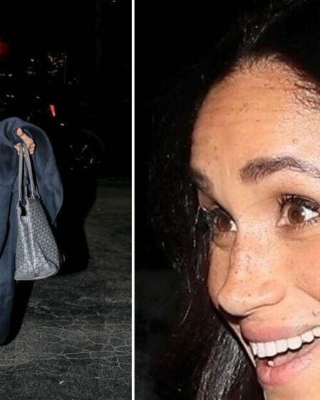 Meghan Markle rayonne alors qu'elle se dirige vers un dîner de luxe avec le chef de production d'Oprah Winfrey