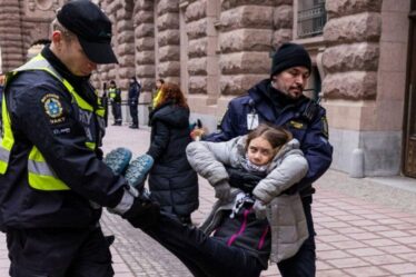 Moment choquant Greta Thunberg emmenée par la police après cinq jours de manifestation