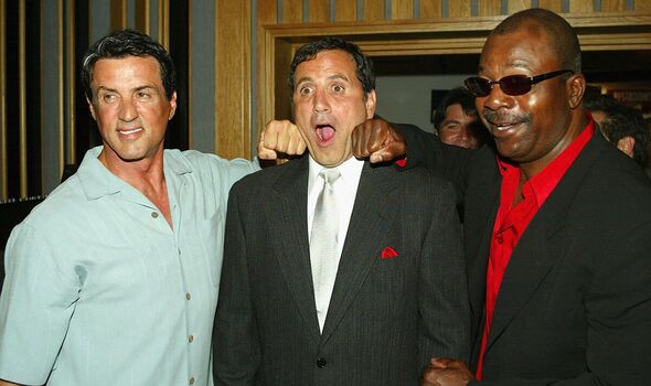 Sylvester et Frank Stallone avec Carl Weathers