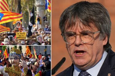 Manifestation à Barcelone : Carles Puigdemont recherché par la justice alors que la foule est aspergée de gaz lacrymogènes