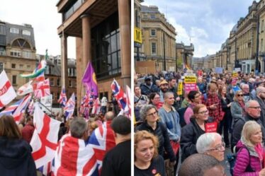 Newcastle Protest Live: 100 manifestants anti-migrants se sont noyés par comptoir mars