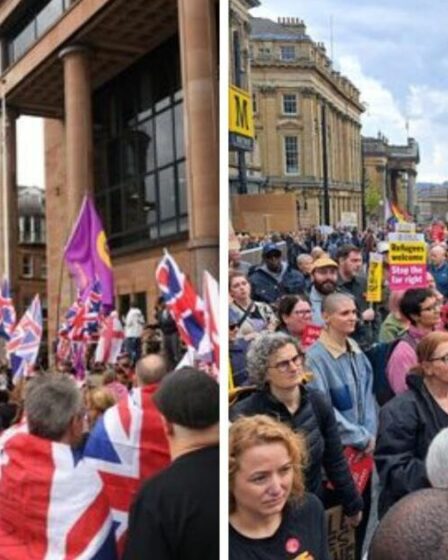 Newcastle Protest Live: 100 manifestants anti-migrants se sont noyés par comptoir mars