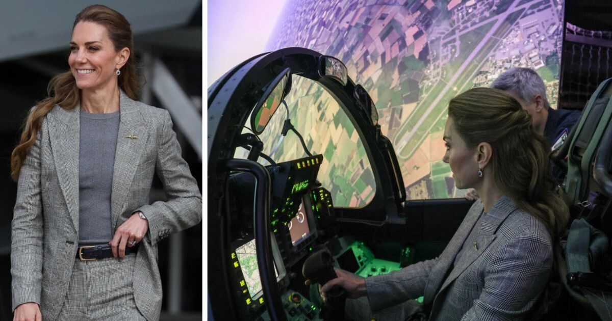 La princesse Kate porte un costume gris chic alors qu'elle marque la royale d'abord aujourd'hui
