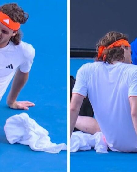 Stefanos Tsitsipas tombe au sol alors que son adversaire se précipite sur le terrain lors d'un incident inquiétant