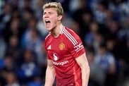 SAN SEBASTIAN, ESPAGNE - MARS 06 : Rasmus Hojlund de Manchester United réagit lors de l'UEFA Europa League 2024/25 Round of 16 Fi