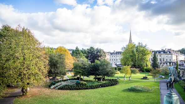 Vue sur le jardin de parade à Bath en Angleterre