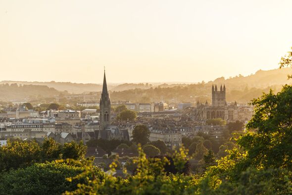 Vue de Bath depuis Bathwick Meadows