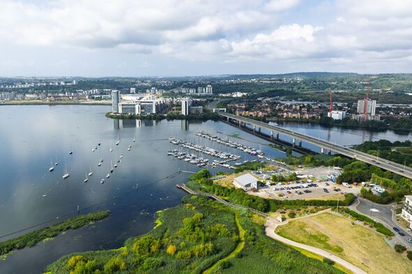 Vue aérienne de la baie de Cardiff, capitale du Pays de Galles, Royaume-Uni 2025 Vue aérienne de la baie de Cardiff, capitale du Pays de Galles, Royaume-Uni 2025