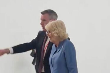 La reine Camilla étourdit les spectateurs alors qu'elle se promène seule dans l'aéroport
