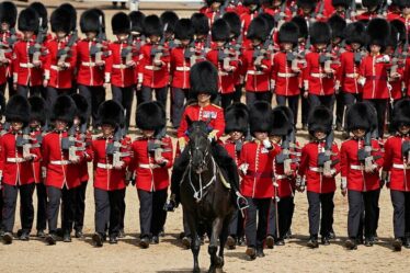 Des images incroyables montrent des soldats en train de répéter pour Trooping the Colour