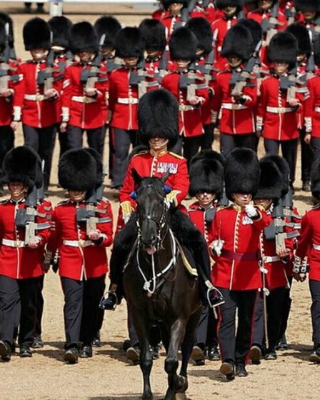 Des images incroyables montrent des soldats en train de répéter pour Trooping the Colour